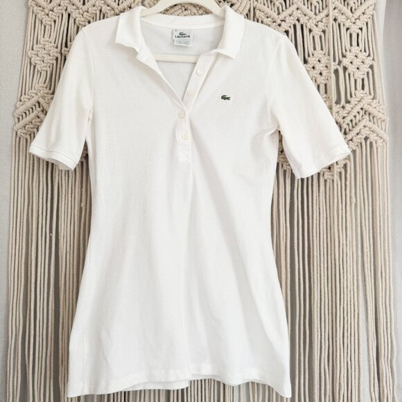 Lacoste Tops - Lacoste Women’s Classic Polo White Size 38 GUC